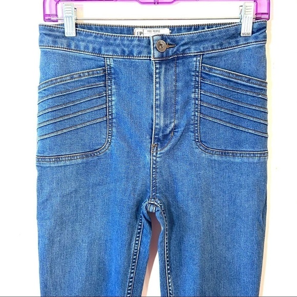 Free People Jeans High Waist Skinny Patch Pockets - Picture 2 of 8
